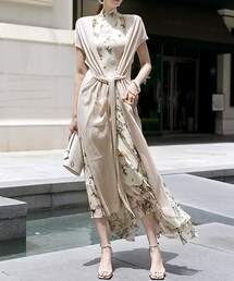 DINT | ダブルアウトスリットリネンロングカーディガン(その他アウター)