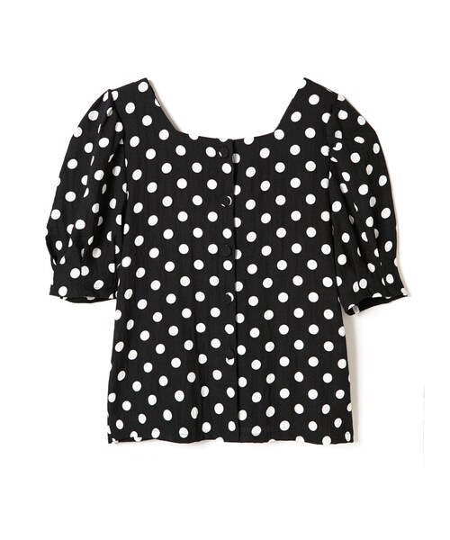 GRL（グレイル）の「スクエアネックパワショルドットブラウス（シャツ/ブラウス・レディース・ラベンダー/ブラック/オフホワイト・M）」の3枚目の写真