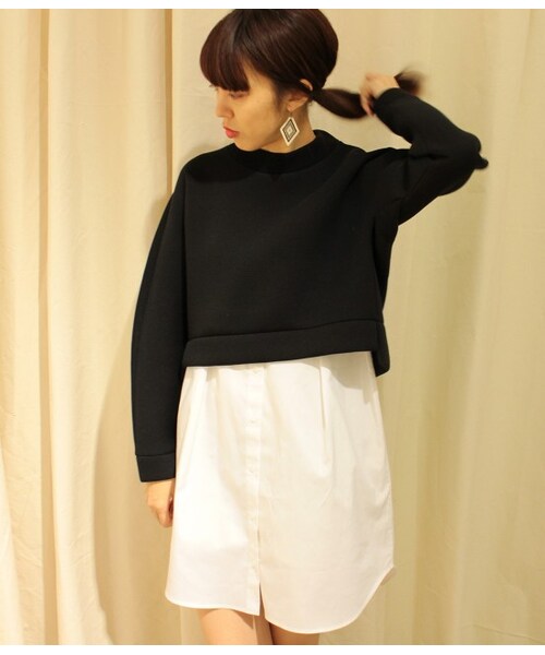 Adam Et Rope アダムエロペ の スウェットコンビシャツワンピース ワンピース Wear
