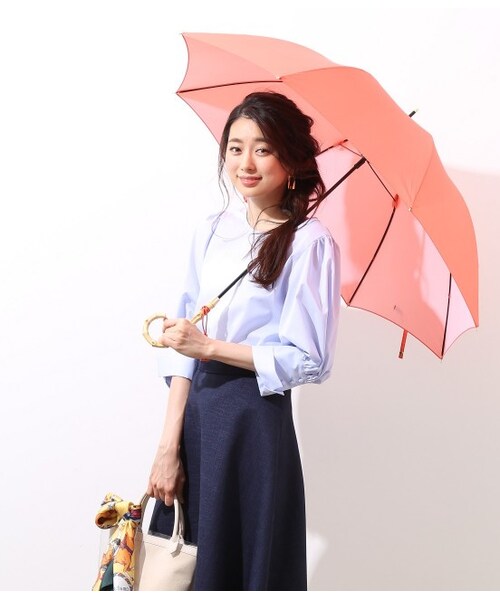 ROPE'（ロペ）の「【タッセル付き】バンブーハンドルアンブレラ（ファッション雑貨・レディース・オフホワイト/キナリ系/グリーン/ネイビー/パープル/オレンジ・F）」の6枚目の写真