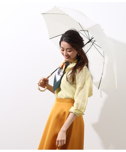 ROPE'（ロペ）の「【タッセル付き】バンブーハンドルアンブレラ（ファッション雑貨・レディース・オフホワイト/キナリ系/グリーン/ネイビー/パープル/オレンジ・F）」の5枚目の写真