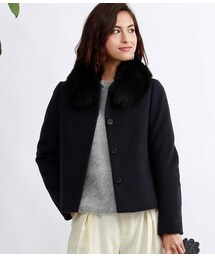 ROPE'（ロペ）の「FOXファーダウンベスト付ウールショートコート