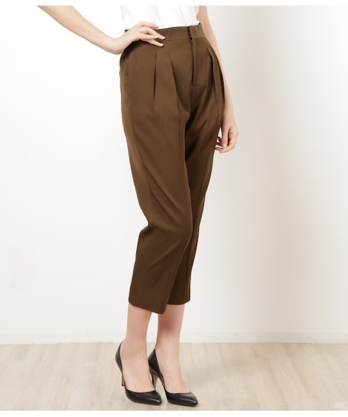 ROPE'（ロペ）の「ドビーオックスハイウエスト2タックパンツ（パンツ・レディース・カーキ/サックス/ホワイト・34/38/36）」の2枚目の写真