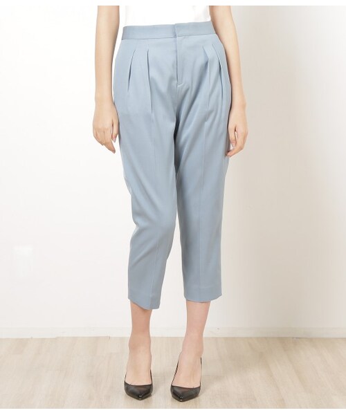 ROPE'（ロペ）の「ドビーオックスハイウエスト2タックパンツ（パンツ・レディース・カーキ/サックス/ホワイト・34/38/36）」の3枚目の写真
