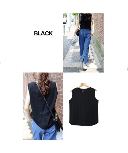 copine(コピン)の「7月15日再々入荷!新カラー登場!再々入荷!大人ベーシックシンプルノースリーブ(4color)【クリックポスト対象商品】(Tシャツ/カットソー・レディース・その他)」の14枚目の写真