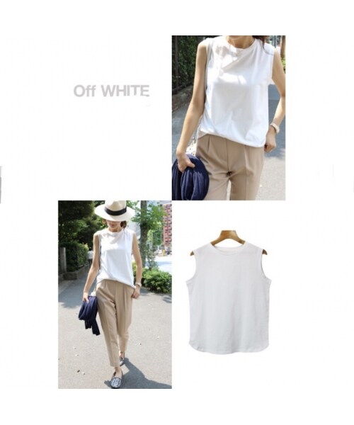 copine(コピン)の「7月15日再々入荷!新カラー登場!再々入荷!大人ベーシックシンプルノースリーブ(4color)【クリックポスト対象商品】(Tシャツ/カットソー・レディース・その他)」の13枚目の写真