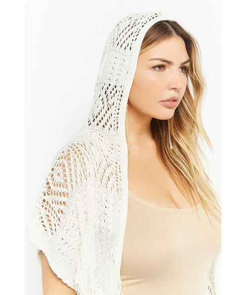 Forever 21 Hooded Open-Front Cardigan