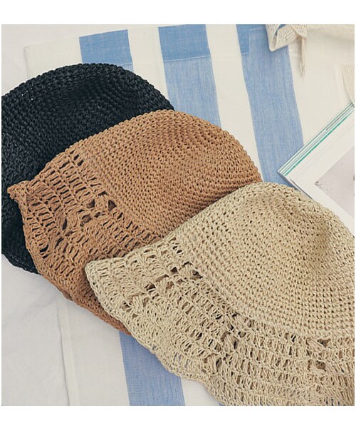 HOTPING（ホッピン）の「選べるデザインハット（ハット・レディース・ベージュ/アイボリー/ブラック・フリーサイズ）」の2枚目の写真