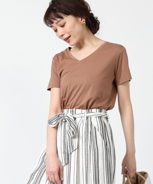FREAK'S STORE(フリークスストア)の「汗ジミ防止 VネックTEE(その他・ホワイト/グレー/ブラック/ベージュ/ブルーグリーン・FREE)」の21枚目の写真