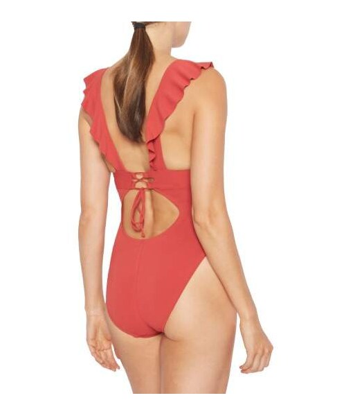 Robin Piccone（ロビンピッコーネ）の「Robin Piccone Ruffle One-Piece Swimsuit（水着・レディース・Green・4/6/12/8/10）」の2枚目の写真