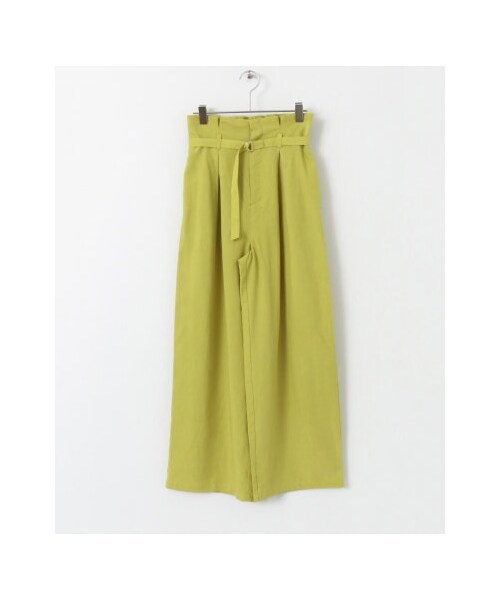 KBF（ケイビーエフ）の「KBF+ ウエストベルトタックワイドパンツ（パンツ・レディース・L.BEIGE/LIME/BLACK・one）」の14枚目の写真