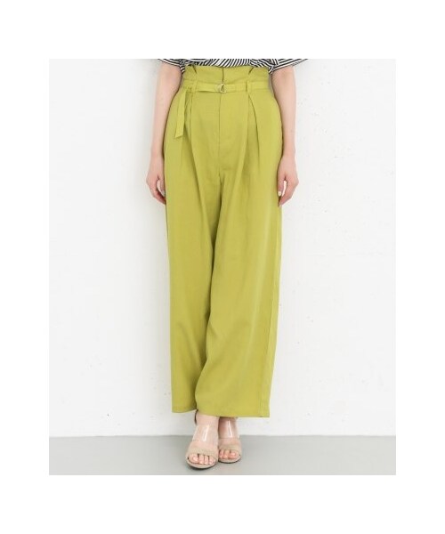 KBF（ケイビーエフ）の「KBF+ ウエストベルトタックワイドパンツ（パンツ・レディース・L.BEIGE/LIME/BLACK・one）」の10枚目の写真