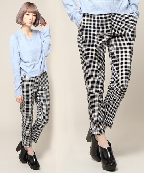 JEANASIS(ジーナシス)の「マルチカラートラウザーパンツ(パンツ・レディース・ホワイト/ネイビー/チェック・M/S)」の3枚目の写真