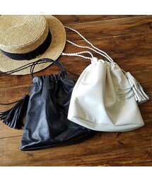 Handmade | 本革の巾着バッグ(ショルダーバッグ)