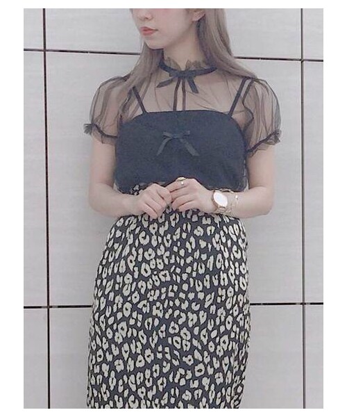 E Hyphen World Gallery Bonbon イーハイフンワールドギャラリーボンボン の チュールパフスリーブプルオーバー トップス Wear
