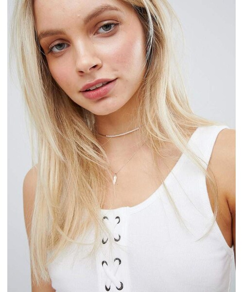 Hollister（ホリスター）の「Hollister Hook and Eye Lace Up Tank（タンクトップ）」 WEAR