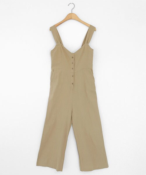 DHOLIC（ディーホリック）の「バックタイスリーブレスオールインワン（つなぎ/オールインワン・レディース・グリーン/ベージュ/ブラック/ピンク・FREE）」の3枚目の写真