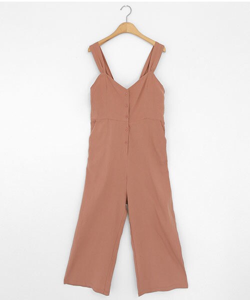 DHOLIC（ディーホリック）の「バックタイスリーブレスオールインワン（つなぎ/オールインワン・レディース・グリーン/ベージュ/ブラック/ピンク・FREE）」の4枚目の写真