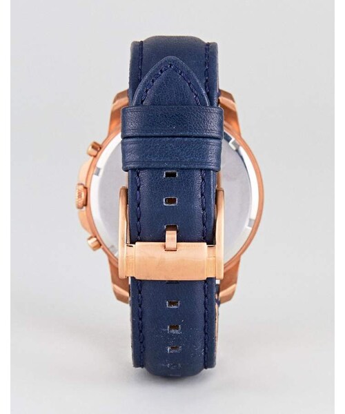 FOSSIL(フォッシル)の「Fossil FS4835 Grant Chronograph Leather Watch In Blue(アナログ腕時計・メンズ・Blue・One Size)」の3枚目の写真