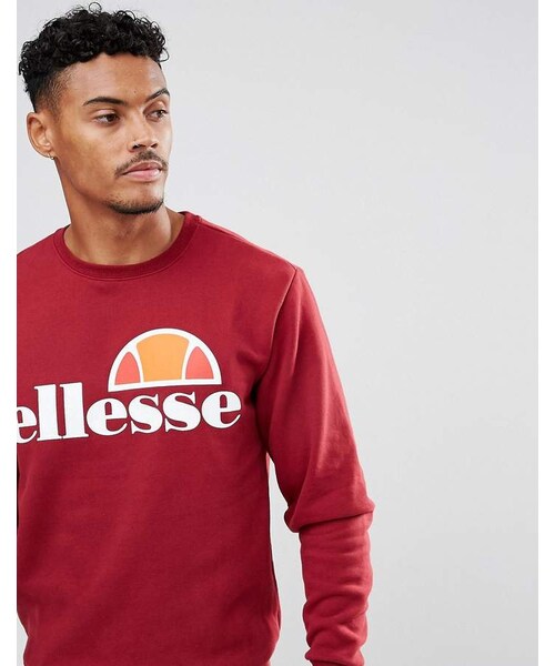 ellesse（エレッセ）の「Ellesse ellesse Sweatshirt With Logo In Burgundy（スウェット・メンズ・Red・XXL/S/M）」の4枚目の写真