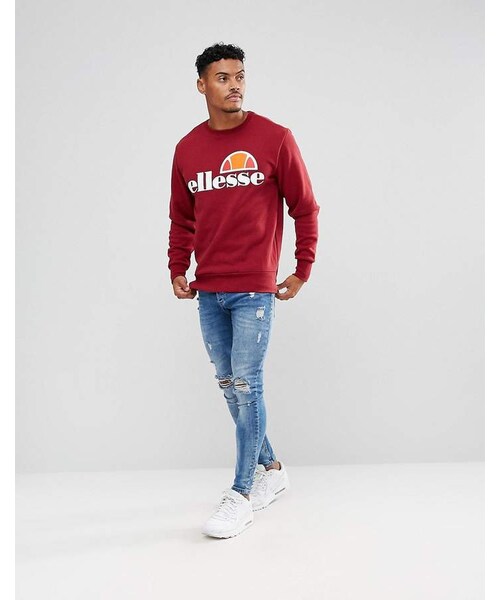 ellesse（エレッセ）の「Ellesse ellesse Sweatshirt With Logo In Burgundy（スウェット・メンズ・Red・XXL/S/M）」の2枚目の写真