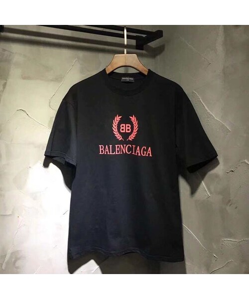 Balenciaga バレンシアガ の 翌日発送 Balenciaga バレンシアガ ｔシャツ 半袖 プリント カジュアル トップス Ima B63 Tシャツ カットソー Wear