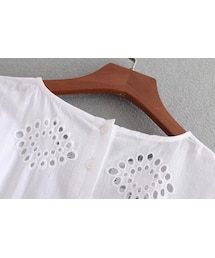 ZARA - 新品 ZARA カットワーク刺繍入りブラウス Lサイズ ZARA ザラ カットワーク刺繍入りブラウス ピンク L チュニック