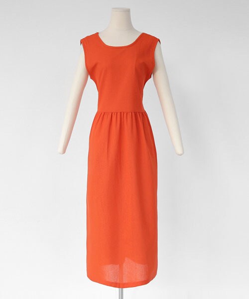 DHOLIC(ディーホリック)の「リネン混スリーブレスワンピース(ワンピース・レディース・グリーン/オレンジ/ホワイト・FREE)」の3枚目の写真