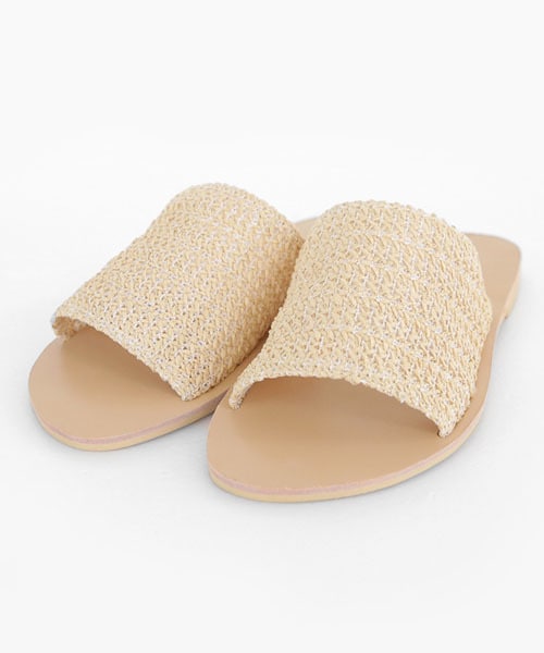 DHOLIC（ディーホリック）の「ストロー調スライドサンダル（サンダル・レディース・ブラック/ホワイト/ベージュ/ブルー・225/230/235/240/245/250）」の3枚目の写真