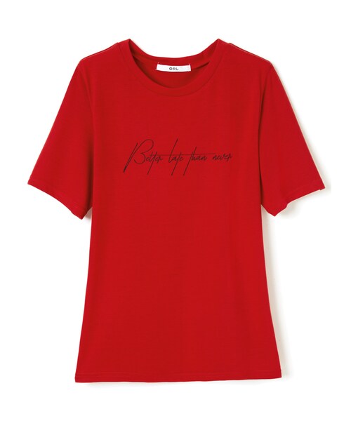 GRL（グレイル）の「Better late than neverロゴTシャツ（Tシャツ/カットソー・レディース・ブラック/レッド/グレー/オフホワイト・M）」の4枚目の写真