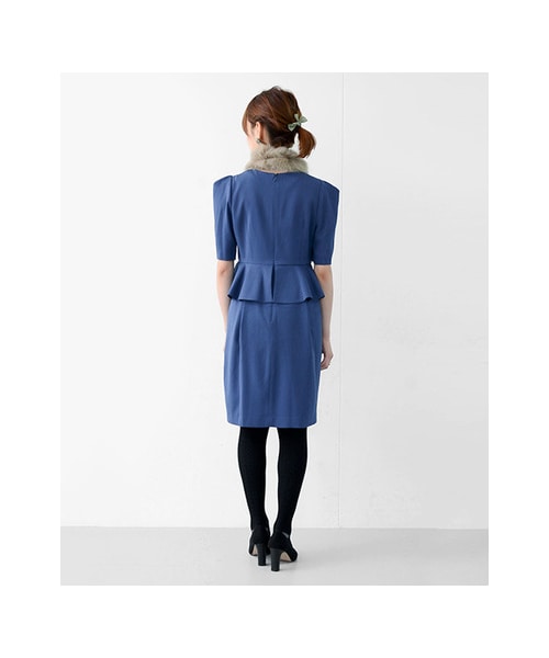 URBAN RESEARCH（アーバンリサーチ）の「LUXETURE　ペプラムワンピース（ワンピース/ドレス・レディース・ネイビー/ブルー・M/S）」の7枚目の写真