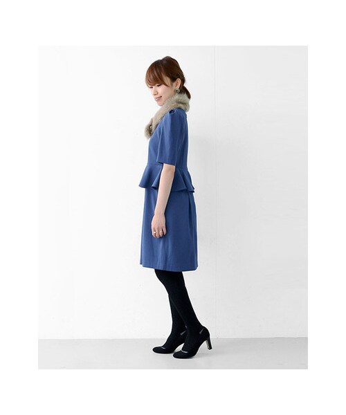 URBAN RESEARCH（アーバンリサーチ）の「LUXETURE　ペプラムワンピース（ワンピース/ドレス・レディース・ネイビー/ブルー・M/S）」の6枚目の写真