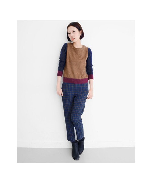 KBF(ケイビーエフ)の「センタープレスチェックパンツ(パンツ・レディース・グレー/ブルー・36/38)」の3枚目の写真