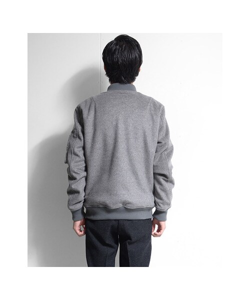 URBAN RESEARCH（アーバンリサーチ）の「RED SEAM　MELTON BEAVER MA-1（ジャケット/アウター・メンズ・BLACK/GRAY・L/M）」の10枚目の写真
