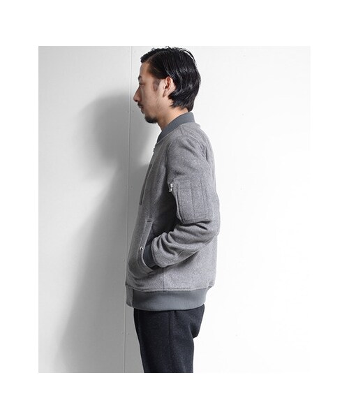 URBAN RESEARCH（アーバンリサーチ）の「RED SEAM　MELTON BEAVER MA-1（ジャケット/アウター・メンズ・BLACK/GRAY・L/M）」の9枚目の写真