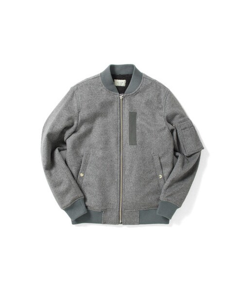 URBAN RESEARCH（アーバンリサーチ）の「RED SEAM　MELTON BEAVER MA-1（ジャケット/アウター・メンズ・BLACK/GRAY・L/M）」の2枚目の写真