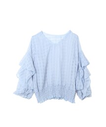 frunco | ワッフルジャガードミディスリーブブラウス(シャツ/ブラウス)