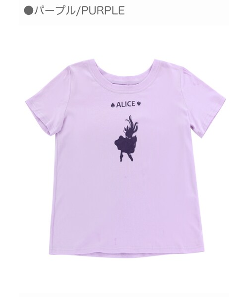 Bobon21（ボボンニジュウイチ）の「アリスTシャツ-全3色-（Tシャツ/カットソー・レディース・ホワイト/パープル/ピンク・M）」の2枚目の写真