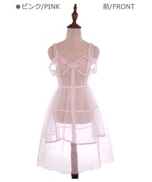 Bobon21 | コルセット風チュールワンピース-全2色-(ワンピース)