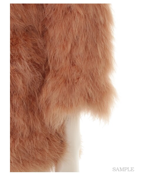 lilLilly(リルリリー)の「フェザーファーコート(ジャケット/アウター・レディース・RED/PINK/BEIGE・FREE)」の8枚目の写真