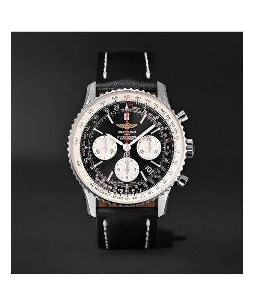 BREITLING(ブライトリング)の「Breitling Navitimer 01 Chronometer 43mm Stainless Steel And Leather Watch(アナログ腕時計・メンズ・Black・One Size)」の1枚目の写真