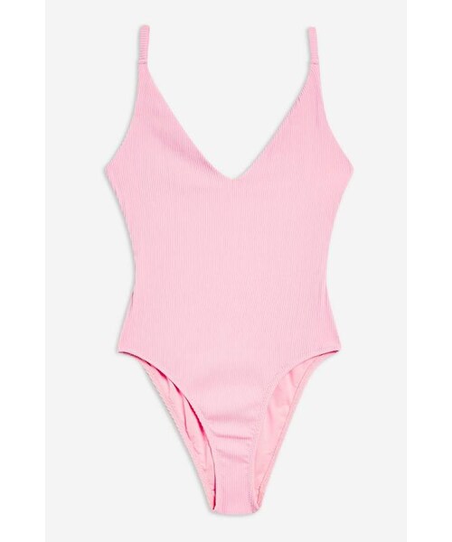 Topshop + Ribbed Plunge Swimsuit