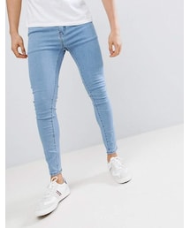 Bershka | Bershka Super Skinny Jeans In Lightwash Blue(デニムパンツ)