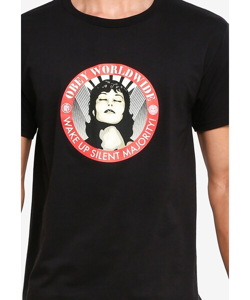 ★OBEY/オベイ★Say It Loud Lotus Tシャツ 関税込★ OBEY(オベイ)の「Obey Wake Up Silent Majority T-Shirt