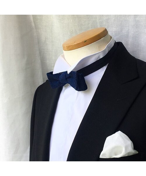 Handmade（ハンドメイド）の「semiformal_denim_navy_SE（蝶ネクタイ・メンズ・その他）」の2枚目の写真