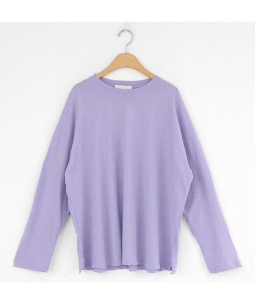 DHOLIC（ディーホリック）の「サイドスリットヘムオーバーTシャツ（Tシャツ/カットソー・レディース・ホワイト/ブラック/パープル・FREE）」の3枚目の写真