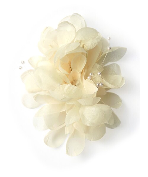 GRL（グレイル）の「浴衣パールフラワーコサージュ（和装小物・レディース・レッド/ブラック/オフホワイト・F）」の2枚目の写真