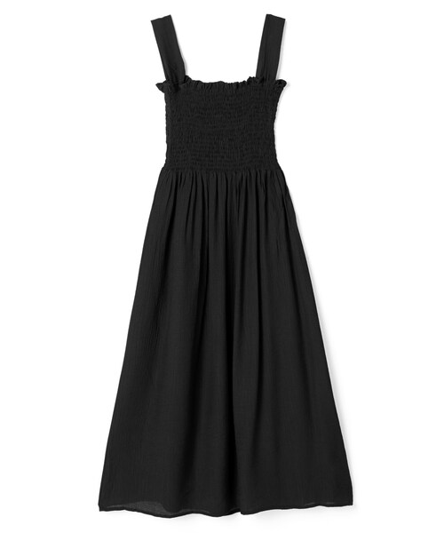 GRL(グレイル)の「シャーリング楊柳ワンピース(ワンピース・レディース・ピンク/オフホワイト/ブラック・M)」の3枚目の写真
