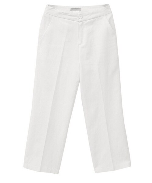 Dailyabout（デイリーアバウト）の「ハイウエストクロップドワイドスラックス（スラックス・レディース・ベージュ/ホワイト・S/M/L）」の2枚目の写真