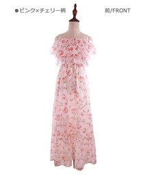 Bobon21 | オフショルシフォンドレス-全2色-(ワンピース)